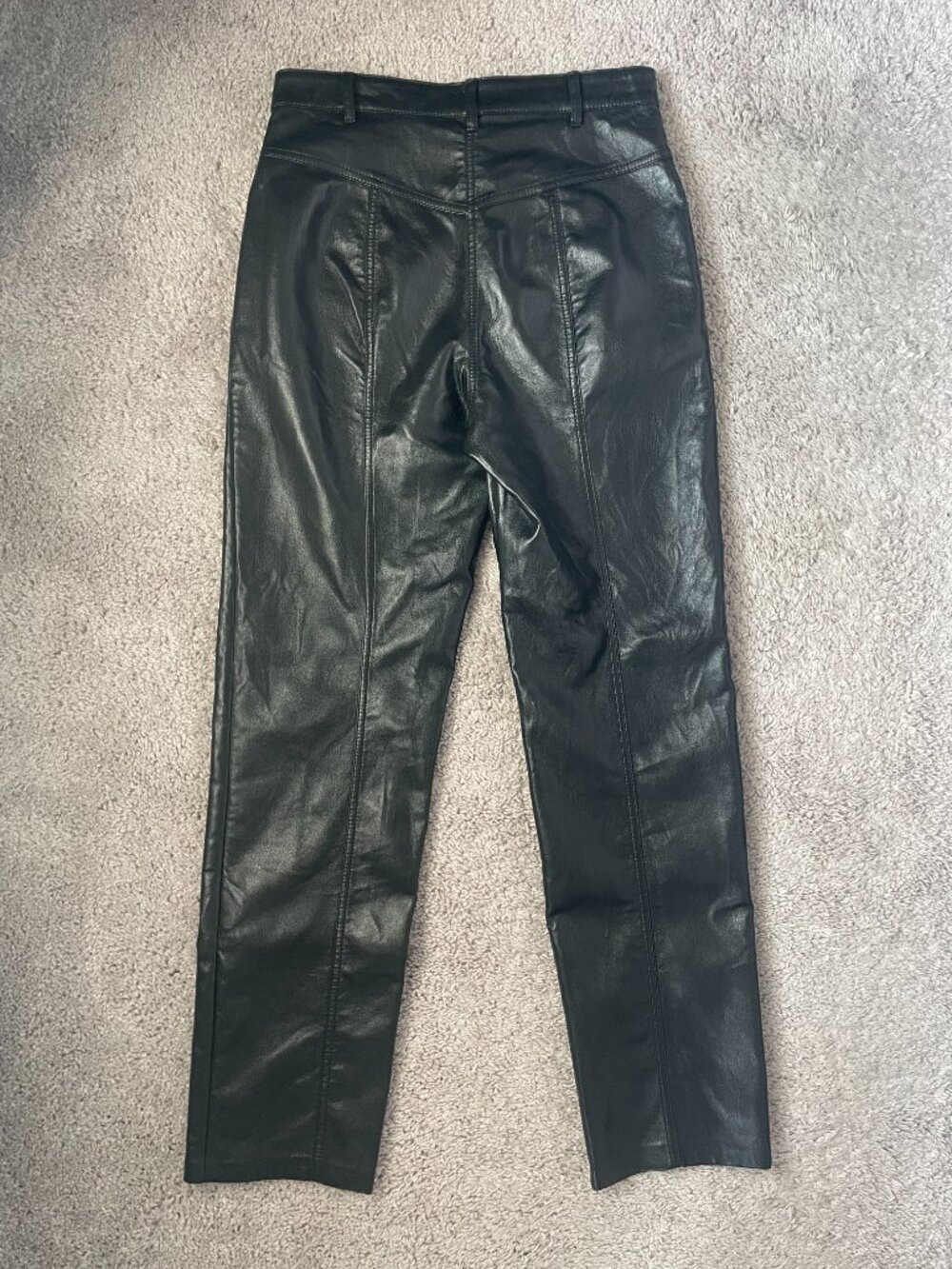 Aritzia Wilfred Black Straight Leg Faux Leather Pants - Picture 5 of 6